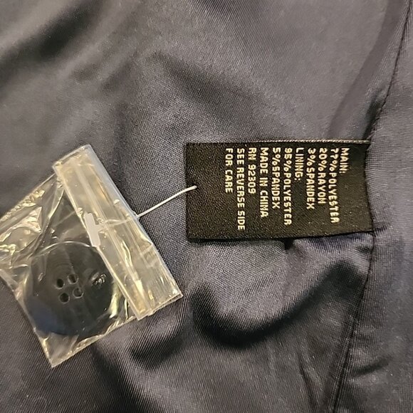 NWT DG2 Diane Gilman Checker Plaid Print Blazer Jacket 3x Gray Blue 2 Button - Picture 5 of 6